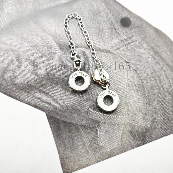 Pandora Family Heart Safety Chain Charm - Picture 4 of 4